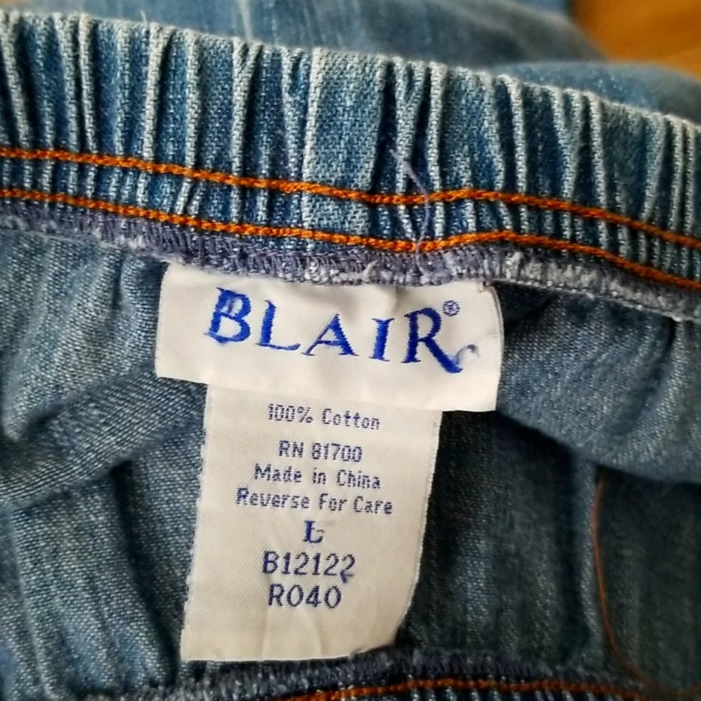 Blair 100% Cotton Elastic Waist Jeans Large